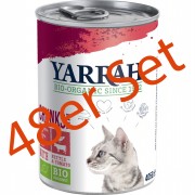 48er-Set Bio Bröckchen Huhn und Rind 405g Katze Nassfutter Yarrah