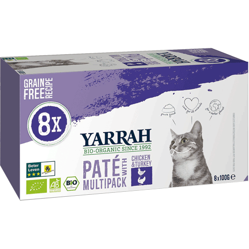 Bio Multi-Pack für Katzen Pate Bio Huhn&Truthahn Katze Nassfutter Yarrah